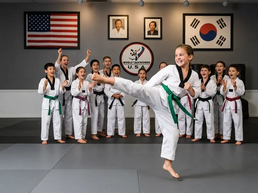 Kids martial arts class in session at Oh's Martial Arts in Seminole